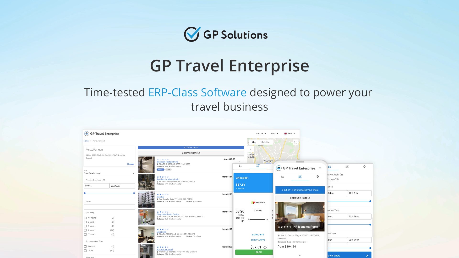 screenshot of GP Travel Enterprise